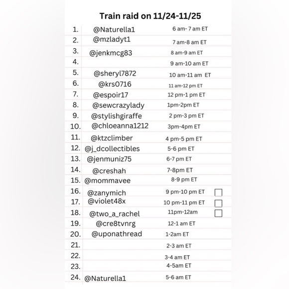 Black Friday 24 Hours Train Raid From 6:00 am ET 11/24-11/25 By 24 Sellers - Picture 2 of 6